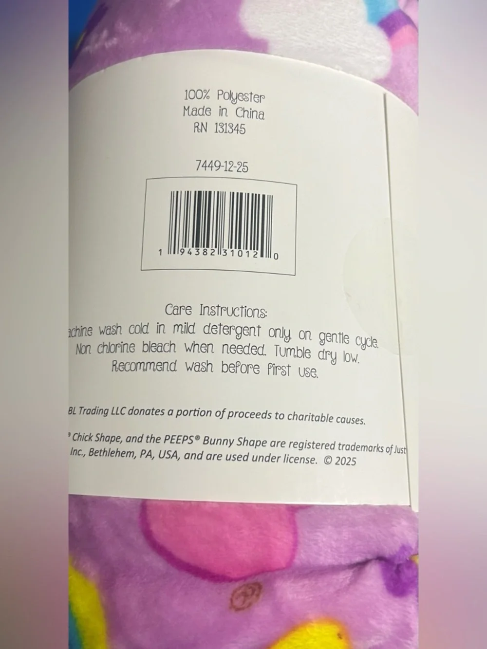 PEEPS Happy Easter Plush Throw Blanket